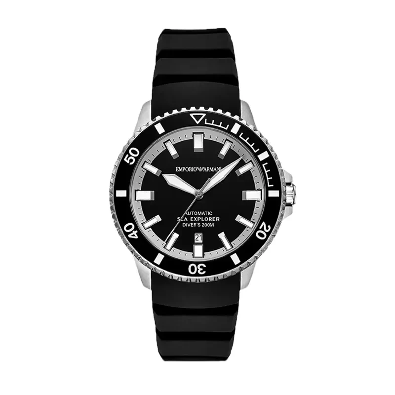 Emporio Armani Sea Explorer Black Silicone Men’s Watch- AR60086